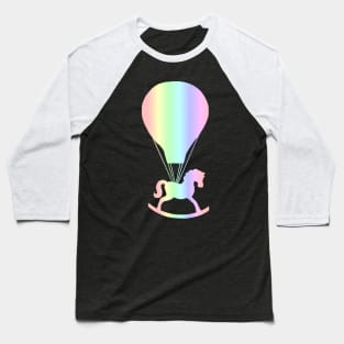 Pastel Rocking Horse Hot Air Balloon Baseball T-Shirt